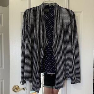 Market & Spruce Navy and White Polka Dot Cardigan
